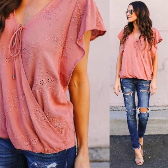 Vici Tops - Love stitch My Girl Eyelet Top, S